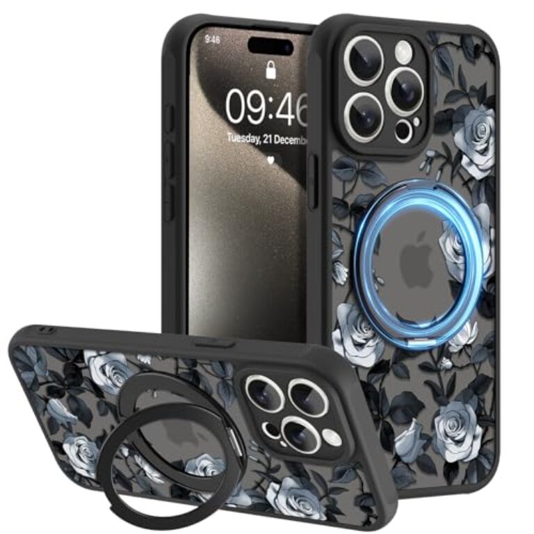 AIGOMARA 360° Spin Magnetic Stand for iPhone 15 Pro Max Case,Compatible with...
