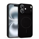 Amazon Basics Converter Case for iPhone 16 | Premium Glass Back Cover with Mag-Safe Support | iPhone 17 Pro / 17 Pro Max Inspired Design | Camera Protection Bumper case (Black)