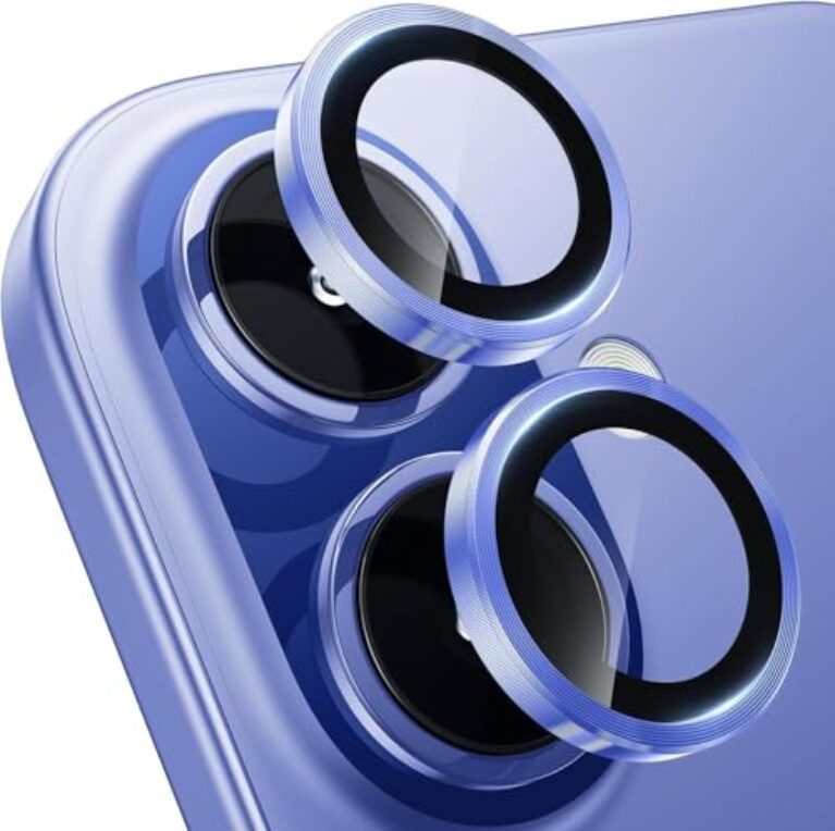 Camera Lens Protector Ring for iPhone 16 and iPhone 16 Plus, Blue,...