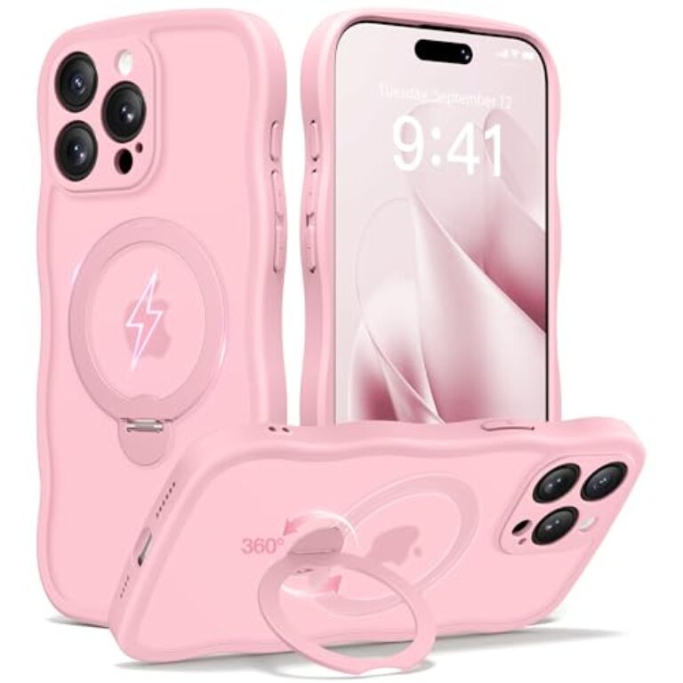 CAPRARO for iPhone 15 Pro Max Case with 360° Spin Magnetic Stand...