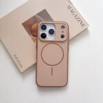 Case Creation Silicone Matte Soft Silky Touch Phone Case Compatible with Magsafe for iPhone 11,12,13,14,15,16,17 Pro Max Air | Rubberised Corner Back Cover (Brown, iPhone 13)