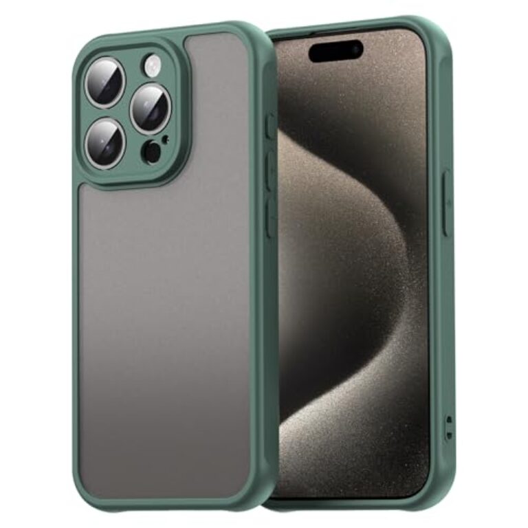 CaseNuvo for iPhone 15 Pro Max Case Drop Proof Airbags Frosted Translucent...