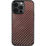 CaseNuvo for iPhone 15 Pro Max Case Twill Texture Aramid Fiber + TPU Shockproof Phone Cover - Red