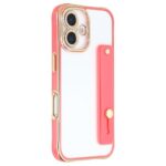 CaseNuvo for iPhone 16 Case with Kickstand Electroplated 2.0mm Acrylic TPU Shockproof Phone Cover - Red