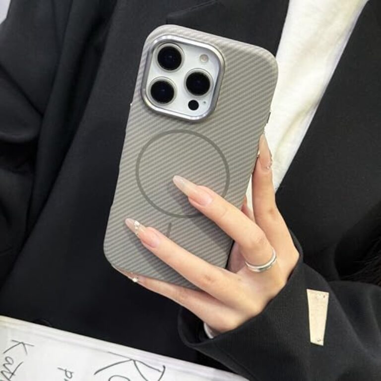 CaseNuvo for iPhone 16 Pro Magnetic Case Carbon Fiber Texture PC Phone...