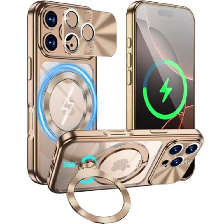 Compatible with iPhone 16 Pro Case With CD Metal Ring Stand CD...