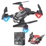 DOMOTICA J2 Foldable Drone with HD Dual Camera | Remote Control Quadcopter with Altitude Hold, One Key Takeoff & Landing | Multiple Flight Modes Drone for Kids & Beginners