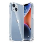 Fashionury 3D Raised Transparent Crystal Clear Back Cover for iPhone 15 | Shockproof Design | Anti-Slip Grip | Camera Protection | 360 Degree Protection Mobile Case
