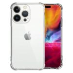 Fashionury 3D Raised Transparent Crystal Clear Back Cover for iPhone 15 Pro | Shockproof Design | Anti-Slip Grip | Camera Protection | 360 Degree Protection Mobile Case