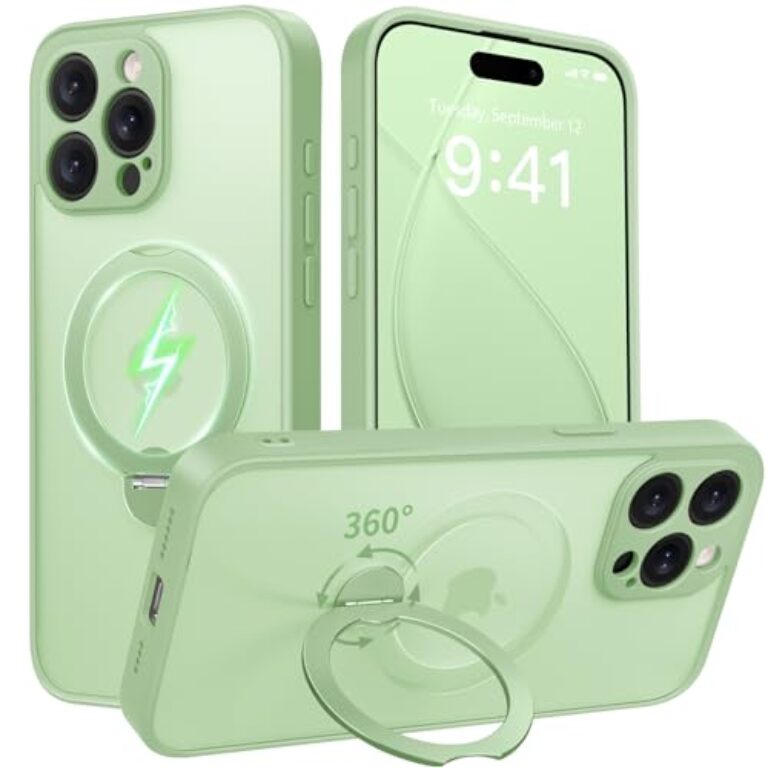 GolbinBox Compatible with iPhone 15 Pro Max Case, Built-in Invisible Stand, Matcha...