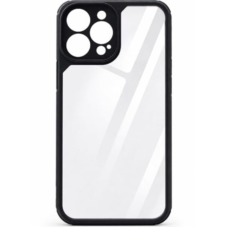 Hooxar Clear Transparent Anti-Yellow Back Cover with Side Black Soft Bumper Protection...