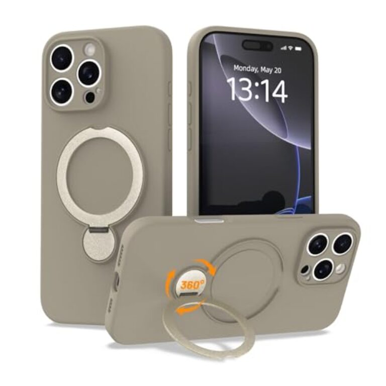 IAIYOXI Upgraded 360° Spin for iPhone 15 Silicone case with Invisible Stand,...