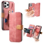 Koverra Compatible for iPhone 16 Pro Max Case Wallet Retro Leather Phone Cover with Wristband Kickstand - Pink