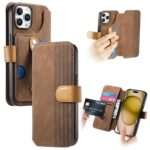 Koverra Compatible for iPhone 16 Pro Max Case Wallet Retro Leather Phone Cover with Wristband Kickstand - Brown