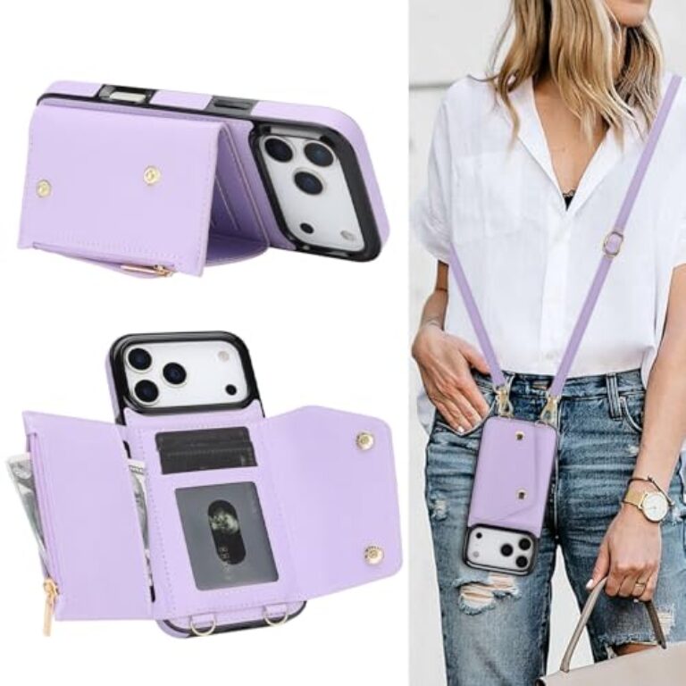 MRRSIWEI Crossbody Case for Apple 17 Pro Max with Card Holder, Wallet...