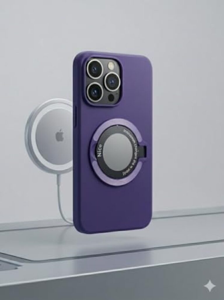 Purple Phone Case Compatible with iPhone 15 Pro Max, MagSafe Compatible, Raised...