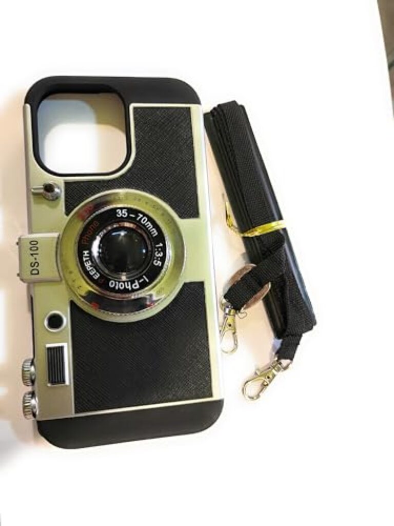 Retro Vintage Camera Style Fancy Phone Cover with Shoulder Strap, Compatible with...