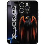 SATYA MART Aesthetic, Desginer Printed 2D Metal Back Cover for iPhone 16 Pro Max | Soft TPU Sides, Anti-Skid Grip, Scratch Resistant, Slim Fit Protective Phone Case-337
