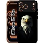 SATYA MART Boss Eagle, Attitude Printed 2D Metal Back Case for iPhone 17 Pro |Soft TPU Sides, Anti-Skid Grip, Shockproof Slim Fit, Full Body Protection Designer Cover-343