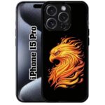 SATYA MART Eagle, Bird Designer 2D Printed Metal Back Case Compatible with iPhone 15 Pro | Soft TPU Grip, Anti-Slip, Slim Shockproof Full Body Protection Cover-301