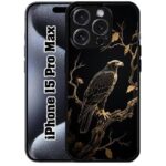 SATYA MART Eagle, Bird Printed 2D Metal Back Case for iPhone 15 Pro Max |Soft TPU Sides, Anti-Skid Grip, Shockproof Slim Fit, Full Body Protection Designer Cover-329