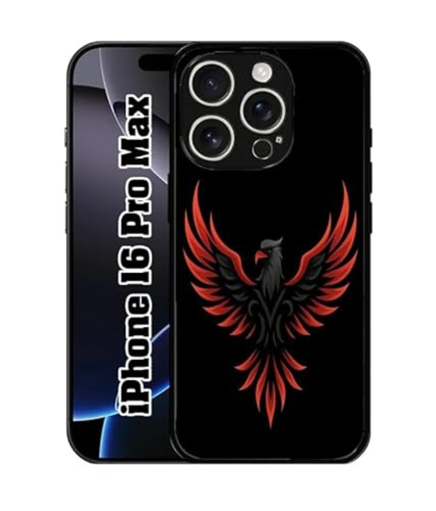 SATYA MART Eagle, Bird Printed 2D Metal Back Cover for iPhone 16 Pro Max | Soft TPU Sides, Anti-Skid Grip, Scratch Resistant, Slim Fit Protective Phone Case-322