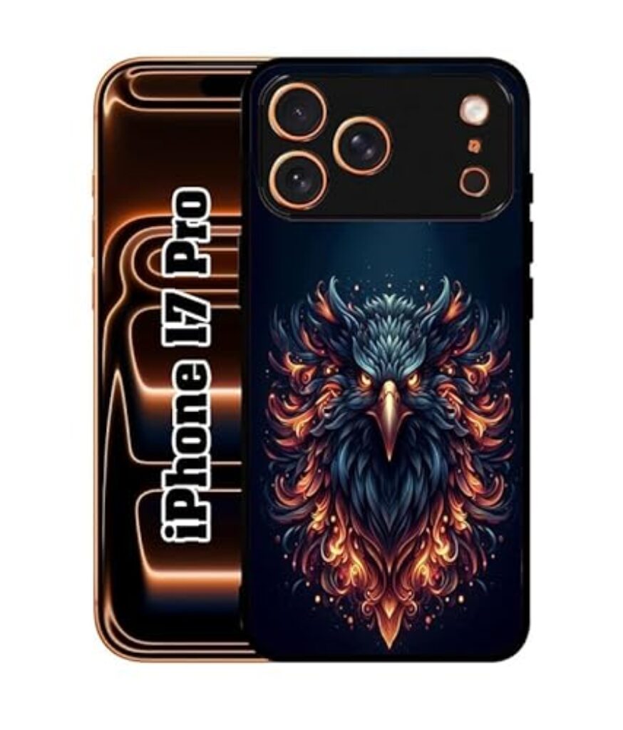 SATYA MART Eagle Head, Stylish Bird Designer 2D Printed Metal Back Case Compatible with iPhone 17 Pro | Soft TPU Grip, Anti-Slip, Slim Shockproof Full Body Protection Cover-334