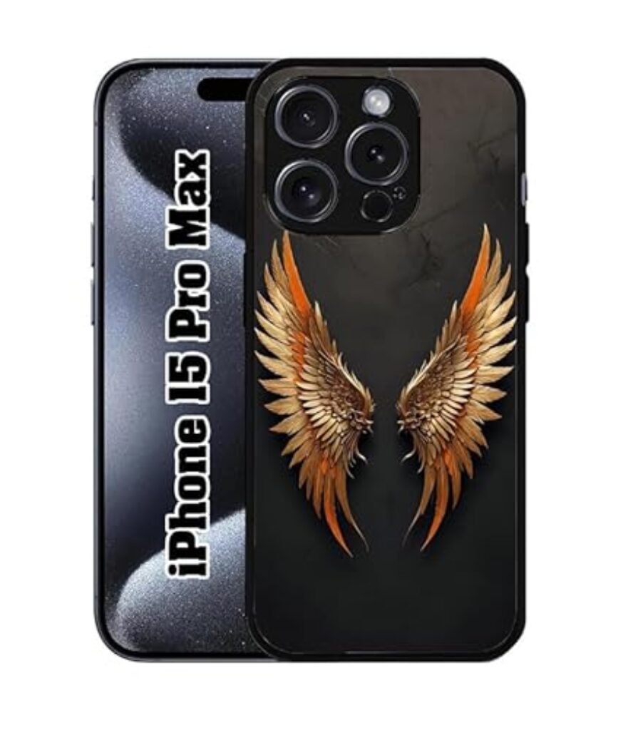 SATYA MART Eagle Wings, Bird Premium 2D Printed Metal Back Case for iPhone 15 Pro Max | Flexible TPU Bumper, Anti-Slip Grip, Lightweight Shockproof Full Protection Cover-307