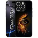 SATYA MART Fire Bird, Stylish Printed 2D Metal Back Cover for iPhone 16 Pro | Soft TPU Sides, Anti-Skid Grip, Scratch Resistant, Slim Fit Protective Phone Case-338