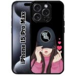 SATYA MART Girly, Cap Girl Premium 2D Printed Metal Back Case for iPhone 15 Pro Max | Flexible TPU Bumper, Anti-Slip Grip, Lightweight Shockproof Full Protection Cover-317