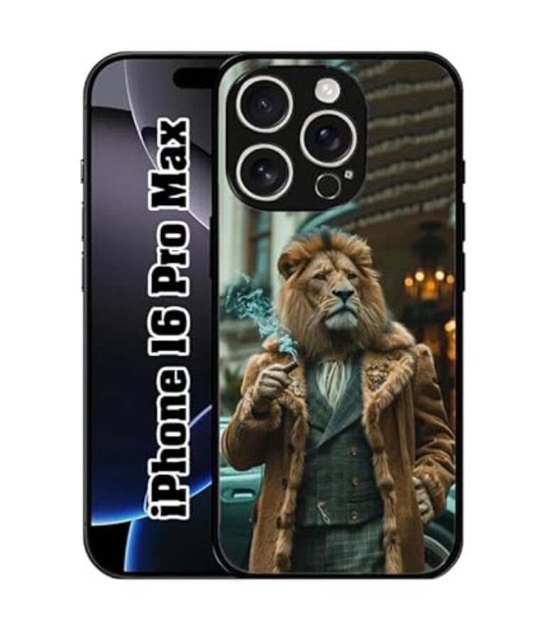SATYA MART Lion, King Designer 2D Printed Metal Back Case Compatible with...