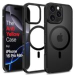 Save Club Transparent Hard Case for iPhone 16 Pro Max – MagSnap Compatible Back Cover, Slim Fit, Strong Magnetic Lock, Shockproof Military Protection, (Black)