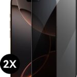 Screenprotector geschikt voor iPhone 16 Screenprotector Privacy Prive Glas Gehard Tempered Glass Full Cover - Screenprotector geschikt voor iPhone 16 Screen Protector Privacy Screen Cover - Volledig dekkend - 2 stuks