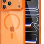 SHINESTAR Clear Case for iPhone 17 Pro Max Compatible with Magnetic Charging- Premium Transparent Protective Cover with Enhanced Durability - Sleek and Slim Design - Orange Magsafe