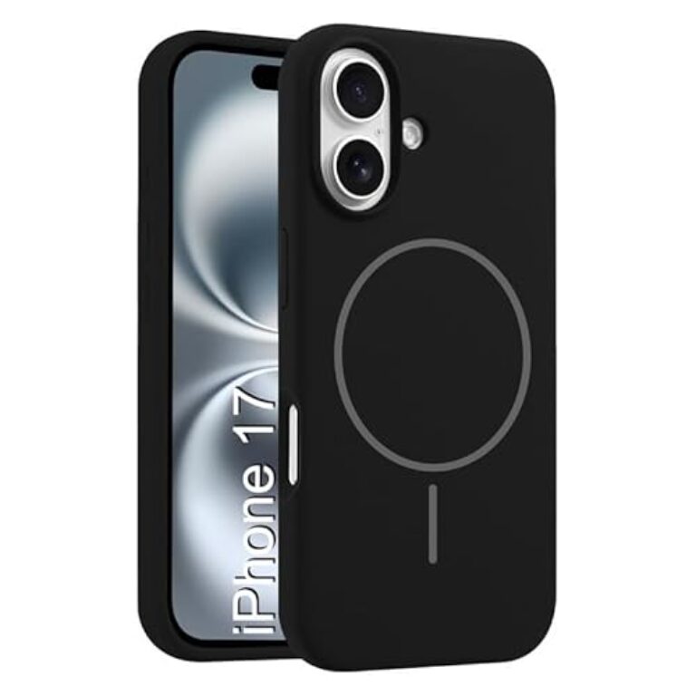 Silicone Magnetic Case for Compatible for i+Phone 17, Soft Microfiber Lining, Shockproof...