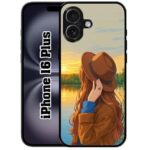 Sunset, Girly Designer 2D Printed Metal Back Case Compatible with iPhone 16 Plus | Soft TPU Grip, Anti-Slip, Slim Shockproof Full Body Protection Cover-313