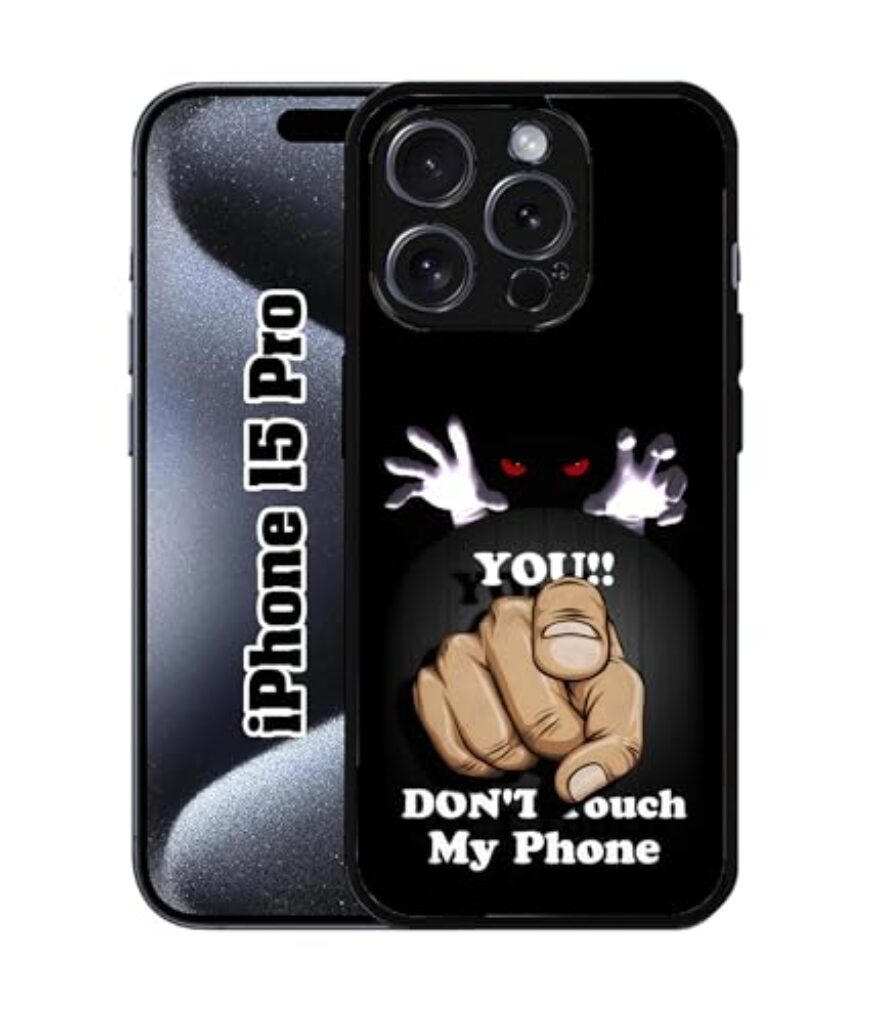 TIKLUP Multicolour Designer Printed Mobile Cover for iPhone 15 Pro | Metal Back Case with TPU Silicone Sides | Shockproof Slim Protective Phone Cover | Camera Protection-226