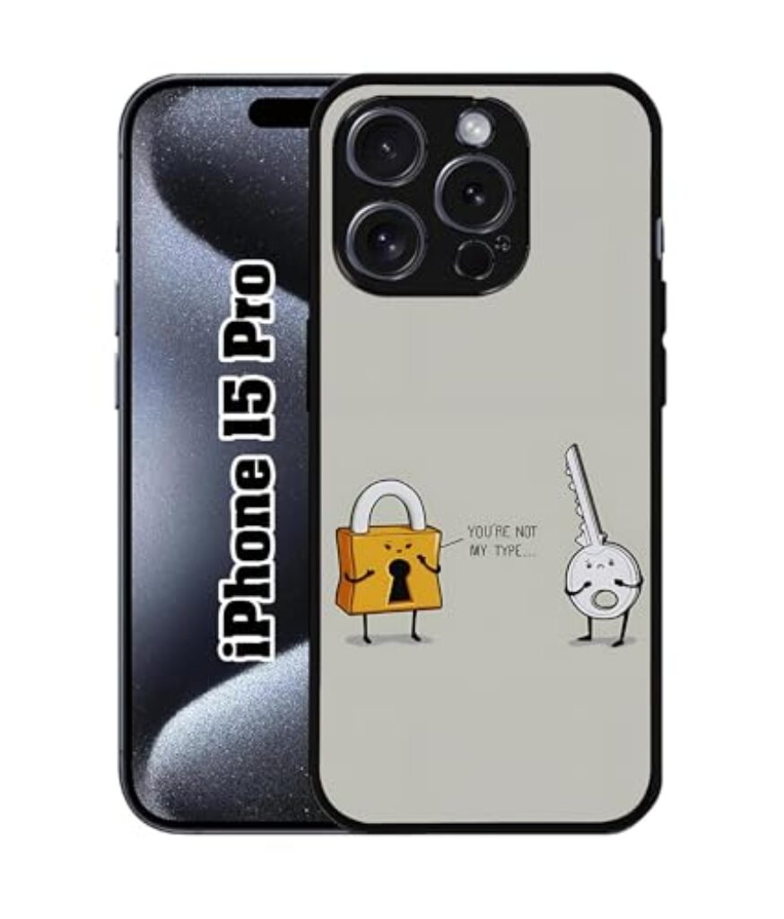 TIKLUP Multicolour Protective Designer Phone Cover for iPhone 15 Pro | Metal Printed Back Case | Flexible TPU Edges | Shock Resistant Slim Build | Raised Edge Camera Guard-224