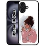 TIKLUP Multicolour Protective Designer Phone Cover for iPhone 16 Plus | Metal Printed Back Case | Flexible TPU Edges | Shock Resistant Slim Build | Raised Edge Camera Guard-221