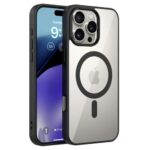 Transparent Clear Back Cover Compatible with iPhone 15 Pro Max | Crystal Clear Slim Case | Shockproof Soft TPU Protective Mobile Cover | Anti-Yellow Scratch Resistant Lightweight Design (Black)