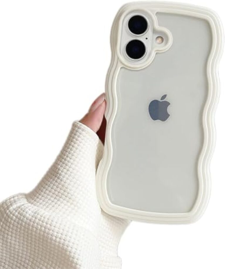 XYNOZ Cute Wavy Silicone Back Cover Compatible with iPhone 16 Plus for...