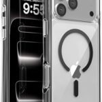 YellowInc 5 Layer Airbag Cushion Frame Case for iPhone 17, Aero-Space Grade Drop Protection, N52 Magnetic, Alloy Metal Buttons, Lifetime Anti-Yellow Cover (Black, iPhone 17 Pro Max)