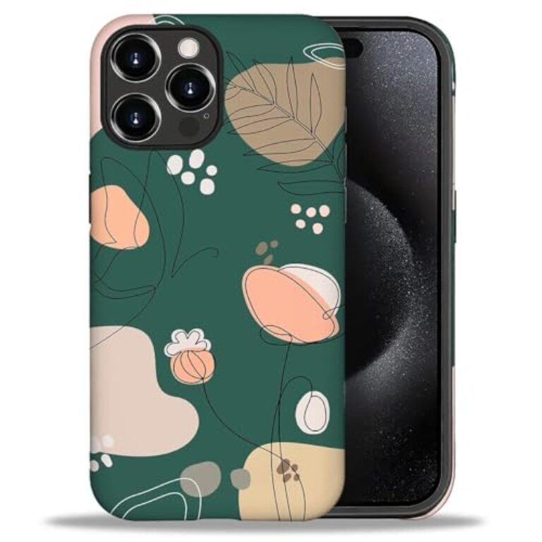 Yicomon Compatible with iPhone 16 Pro Max Case, Green Boho Butterfly Flowers...