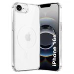 ZINGER Clear Crystal Mag-Fit Back Case Cover for Apple iPhone 16E | Mag-Safe Compatible(Mag-Safe Not Working) | Lifetime Yellowing Warranty with Soft Silicone Material-Transparent