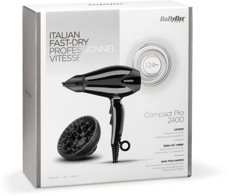 BaByliss Compact Pro 2400 Haardroger, zwart